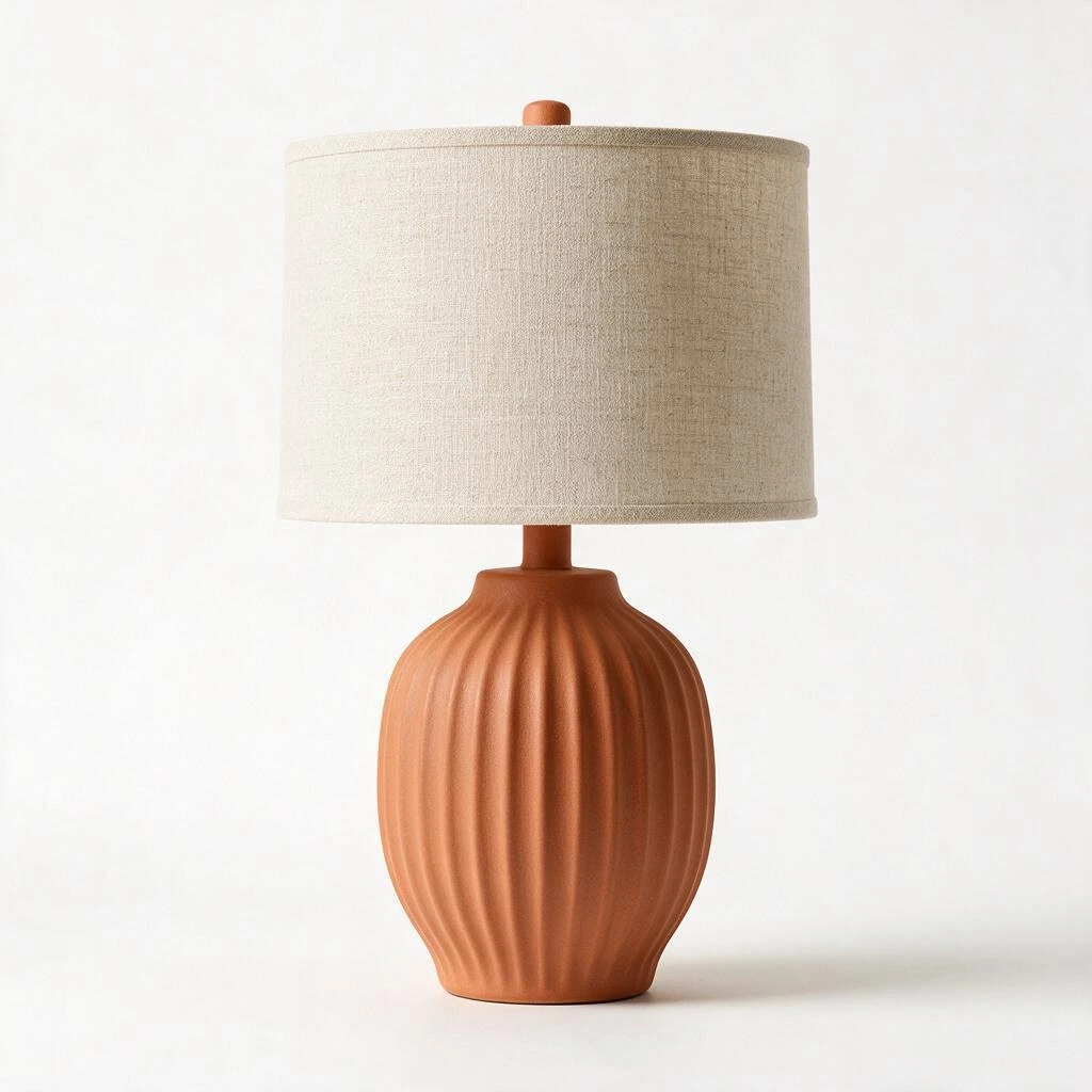 Input: white-background product photo of a table lamp