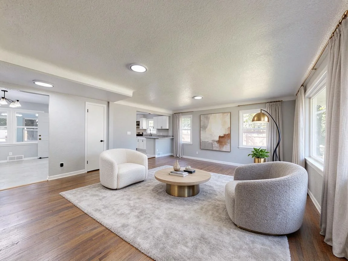 Contemporary living room, AI restyle after