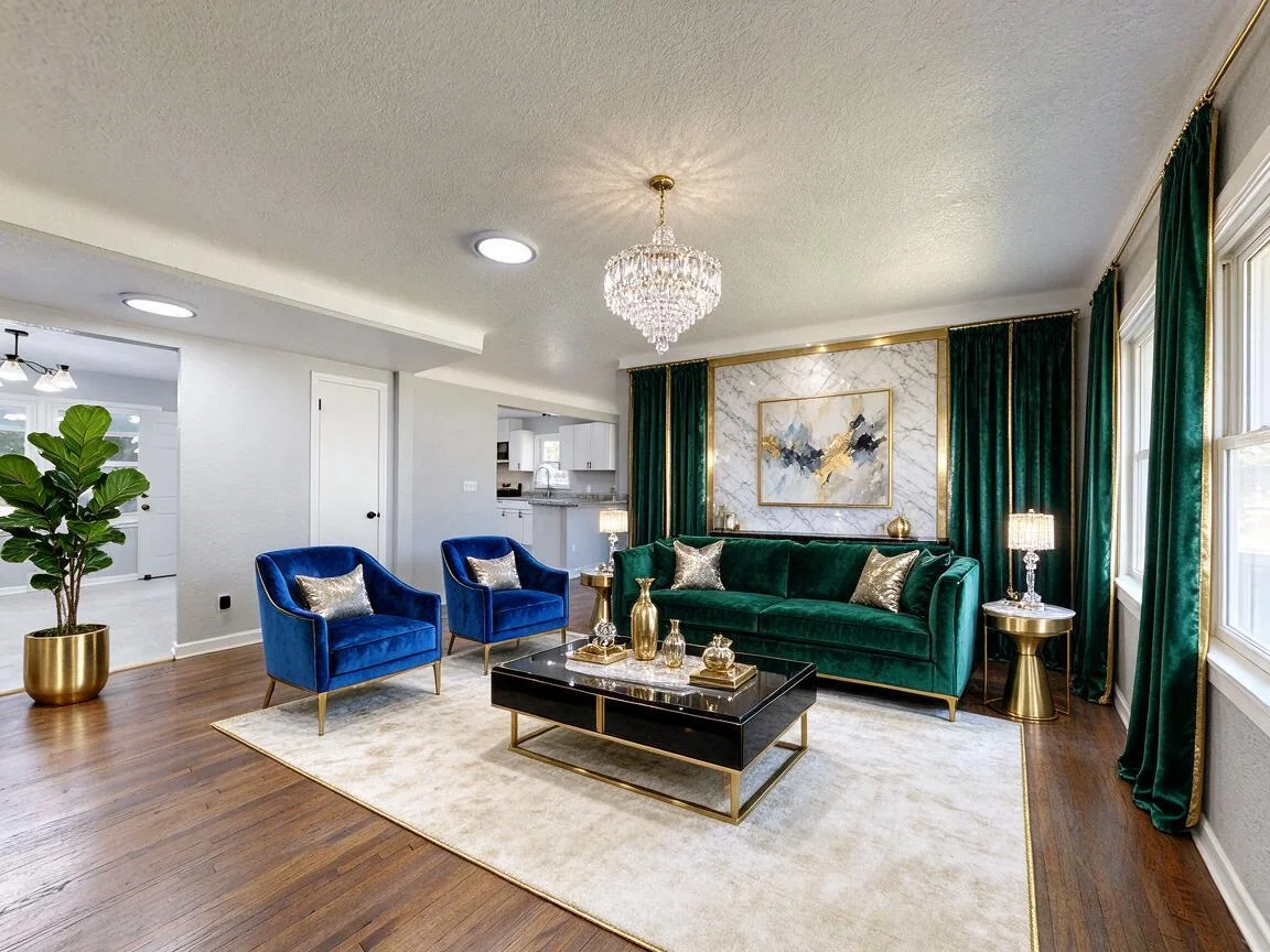 Modern Luxury living room, AI restyle after